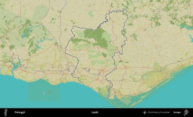 Loule. Portekiz 'in idari alanı Topografik İnsani Stil Haritası' nda özetlenmiştir