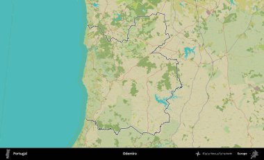 Odemira. Portekiz 'in idari alanı Topografik İnsani Stil Haritası' nda özetlenmiştir