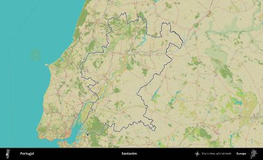 Santarem. Portekiz 'in idari alanı Topografik İnsani Stil Haritası' nda özetlenmiştir