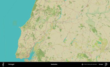Santarem. Portekiz 'in Topografik İnsani Stil Haritasında İdari Alanı