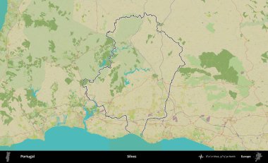 Silves. Portekiz 'in idari alanı Topografik İnsani Stil Haritası' nda özetlenmiştir