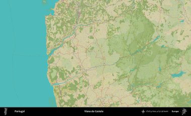 Viana do Castelo. Portekiz 'in Topografik İnsani Stil Haritasında İdari Alanı