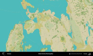 Aktio-Vonitsa Belediyesi. Yunanistan 'ın Topografik İnsani Stil Haritası İdari Alanı