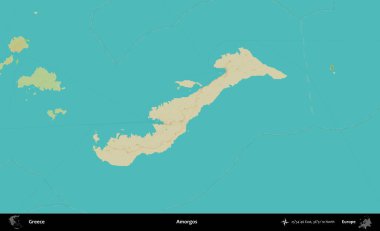 Amorgolar. Yunanistan 'ın Topografik İnsani Stil Haritası İdari Alanı