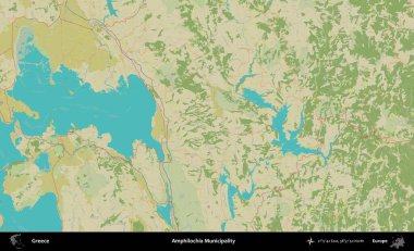Amphilochia Belediyesi. Yunanistan 'ın Topografik İnsani Stil Haritası İdari Alanı