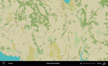 Dodoni Belediyesi. Yunanistan 'ın Topografik İnsani Stil Haritası İdari Alanı