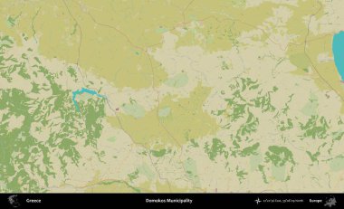 Domokos Belediyesi. Yunanistan 'ın Topografik İnsani Stil Haritası İdari Alanı
