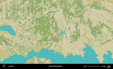 Dorida Belediyesi. Yunanistan 'ın Topografik İnsani Stil Haritası İdari Alanı