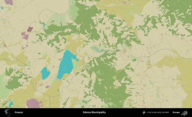 Edessa Belediyesi. Yunanistan 'ın Topografik İnsani Stil Haritası İdari Alanı