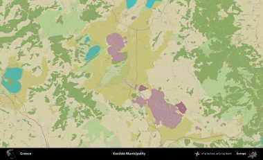 Eordaia Belediyesi. Yunanistan 'ın Topografik İnsani Stil Haritası İdari Alanı