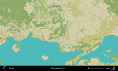 Evros Bölgesel Birimi. Yunanistan 'ın Topografik İnsani Stil Haritası İdari Alanı