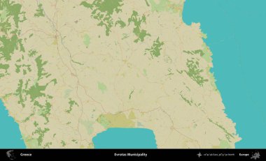 Evrotas Belediyesi. Yunanistan 'ın Topografik İnsani Stil Haritası İdari Alanı