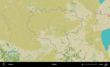 Farsala. Yunanistan 'ın idari alanı Topografik İnsani Stil Haritasında özetlendi