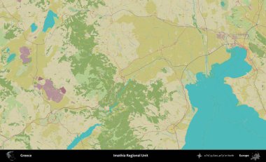 Imathia Bölgesel Birimi. Yunanistan 'ın Topografik İnsani Stil Haritası İdari Alanı