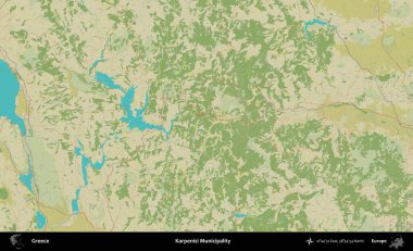 Karpenisi Belediyesi. Yunanistan 'ın Topografik İnsani Stil Haritası İdari Alanı