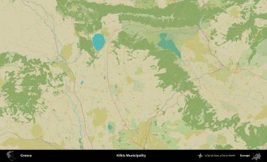 Kilkis Belediyesi. Yunanistan 'ın Topografik İnsani Stil Haritası İdari Alanı