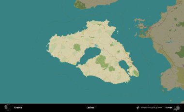 Lezbiyenler. Yunanistan 'ın idari alanı kararmış Topografik İnsani Yardım Stili Haritasında vurgulandı ve özetlendi