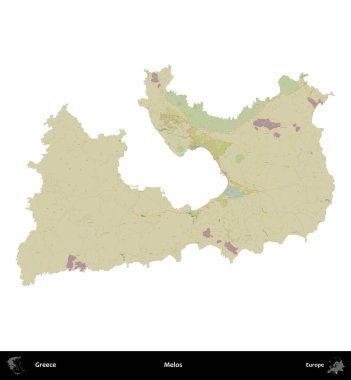 Melodiler. Yunanistan 'ın idari bölgesi Topografik İnsani Stil Haritasında beyaza izole edildi