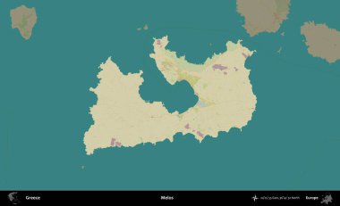 Melodiler. Yunanistan 'ın idari alanı kararmış Topografik İnsani Yardım Stili Haritasında vurgulandı ve özetlendi