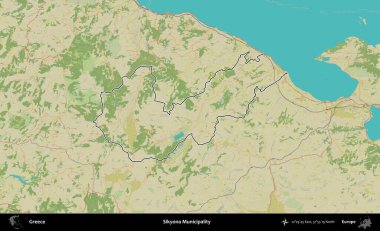 Sikyona Belediyesi. Yunanistan 'ın idari alanı Topografik İnsani Stil Haritasında özetlendi
