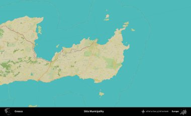 Sitia Belediyesi. Yunanistan 'ın Topografik İnsani Stil Haritası İdari Alanı