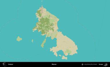 Skuros. Yunanistan 'ın Topografik İnsani Stil Haritası İdari Alanı