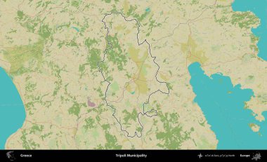 Trablus Belediyesi. Yunanistan 'ın idari alanı Topografik İnsani Stil Haritasında özetlendi