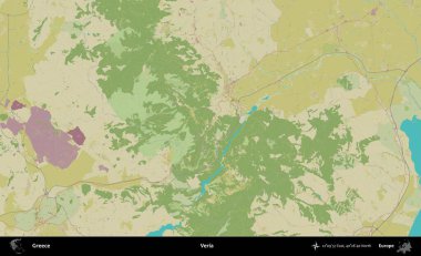 Veria. Yunanistan 'ın Topografik İnsani Stil Haritası İdari Alanı