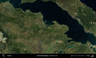 Lokroi Belediyesi. Ekim 2022 'de çekilen Global Mozaik Sentinel-2 karolarından oluşan bir uydu görüntüsü üzerine Yunanistan' ın idari alanı