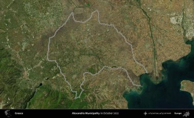 İskenderiye Belediyesi. Yunanistan 'ın idari alanı, Ekim 2022' de çekilen Global Mozaik Sentinel-2 karolarından oluşan bir uydu görüntüsünde özetlendi