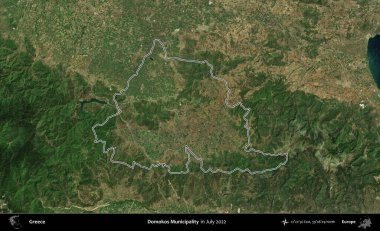 Domokos Belediyesi. Yunanistan 'ın idari alanı, Temmuz 2022' de çekilen Global Mozaik Sentinel-2 karolarından oluşan bir uydu görüntüsüyle özetlendi