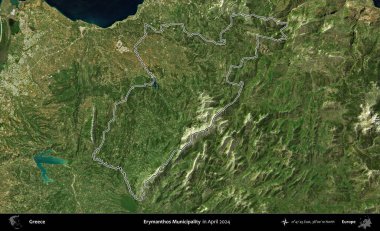 Erymanthos Belediyesi. Yunanistan 'ın idari alanı, Nisan 2024 