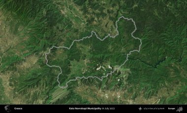 Kato Nevrokopi Belediyesi. Yunanistan 'ın idari alanı, Temmuz 2022' de çekilen Global Mozaik Sentinel-2 karolarından oluşan bir uydu görüntüsüyle özetlendi