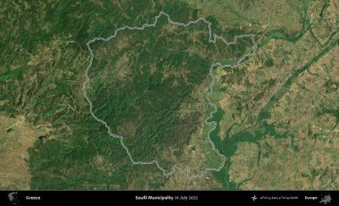 Soufli Belediyesi. Yunanistan 'ın idari alanı, Temmuz 2022' de çekilen Global Mozaik Sentinel-2 karolarından oluşan bir uydu görüntüsüyle özetlendi