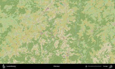 Clervaux. Topografik İnsani Stil Haritasında Lüksemburg 'un idari alanı