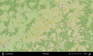 Wincrange 'da. Topografik İnsani Stil Haritasında Lüksemburg 'un idari alanı