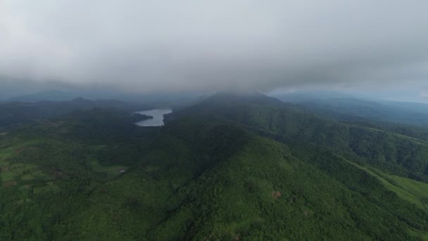 Luftaufnahme Eines Tropischen Berges Bewegung Mit Wolken Hochwertiges Filmmaterial — Stockvideo