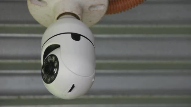 Kamera Kamery Nainstalovaná Ulici Pohybuje Monitoruje Bezpečnost Fullhd Záznam — Stock video