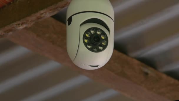 Eine Auf Der Straße Installierte Überwachungskamera Überwacht Die Sicherheit Fullhd — Stockvideo