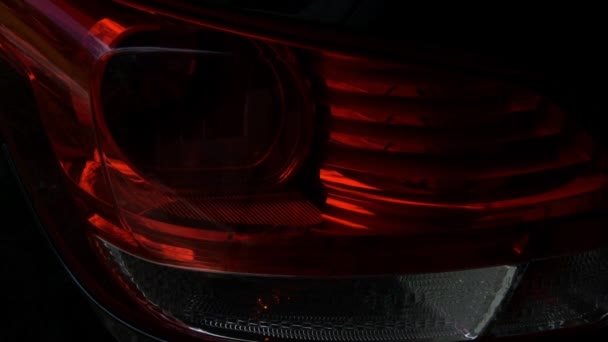 Close Brake Light Turn Signal Turned Car Fullhd Footage — Stock Video