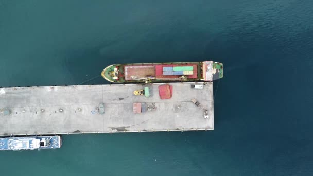 Carico Una Nave Con Container Porto Trasporto Merci Mare Carico — Video Stock