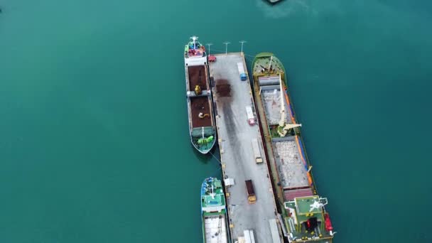 Chargement Navire Avec Des Conteneurs Port Transport Maritime Marchandises Cargaison — Video