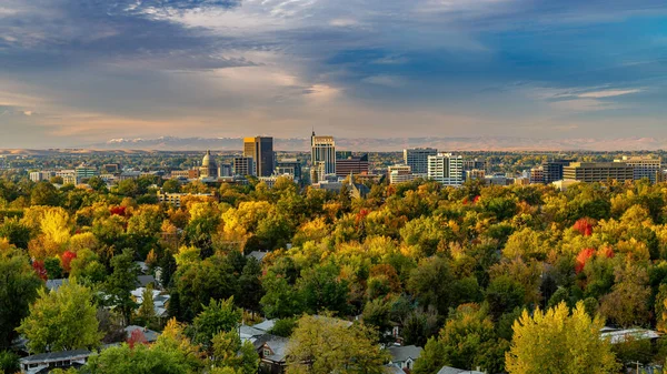 Boise Skyline Hösten Med Många Höstfärger — Stockfoto