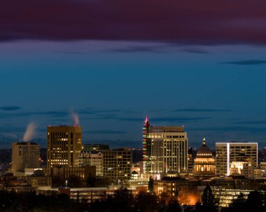 Night sky in Idaho over Boise City