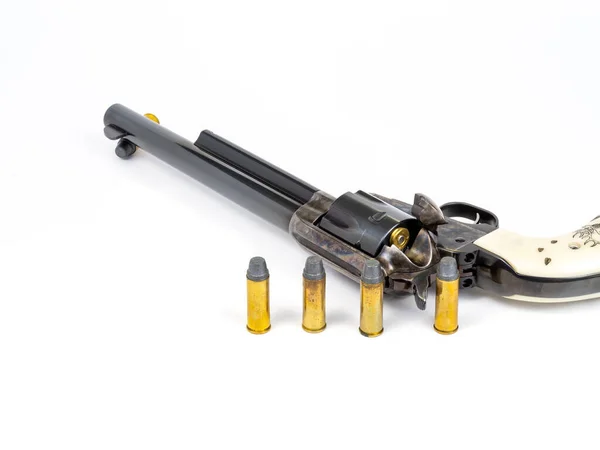 Closeup Handgun Partially Loaded Ammunition — Stock Photo, Image
