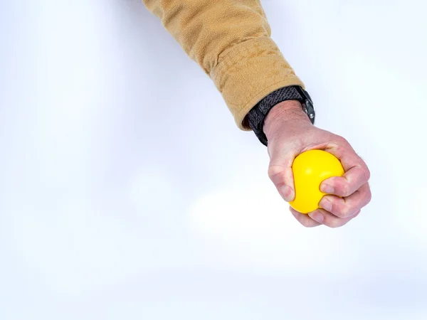 Μπάλα Στρες Πιέζεται Που Είναι Κίτρινο — Φωτογραφία Αρχείου