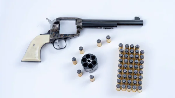 Munition Zum Laden Eine Alte Pistole — Stockfoto