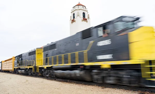 ボイシ アイダホの鉄道駅での列車の動き — ストック写真