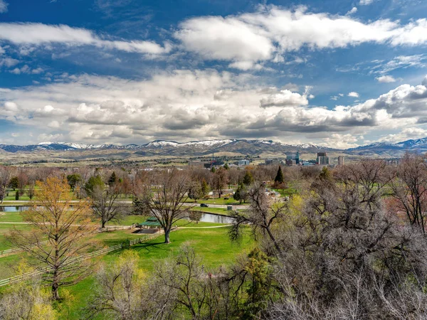 Uitzicht Skyline Van Boise Idaho Winter Een Bewolkte Dag — Stockfoto
