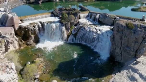 Huvudvattenfallet Vid Shoshone Faller Nära Twin Falls — Stockvideo